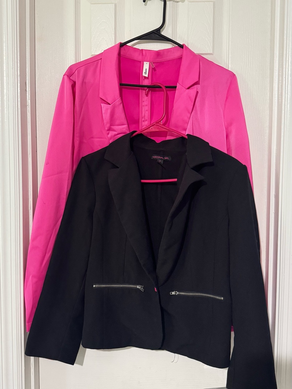 glam Hot Pink and Black Women's Blazer Duo
